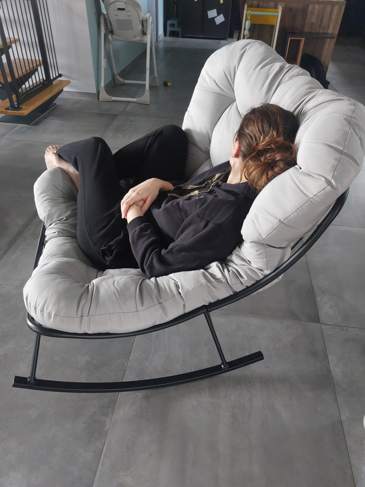 Scaun balansoar cu pernă tip nor, ultra confortabil