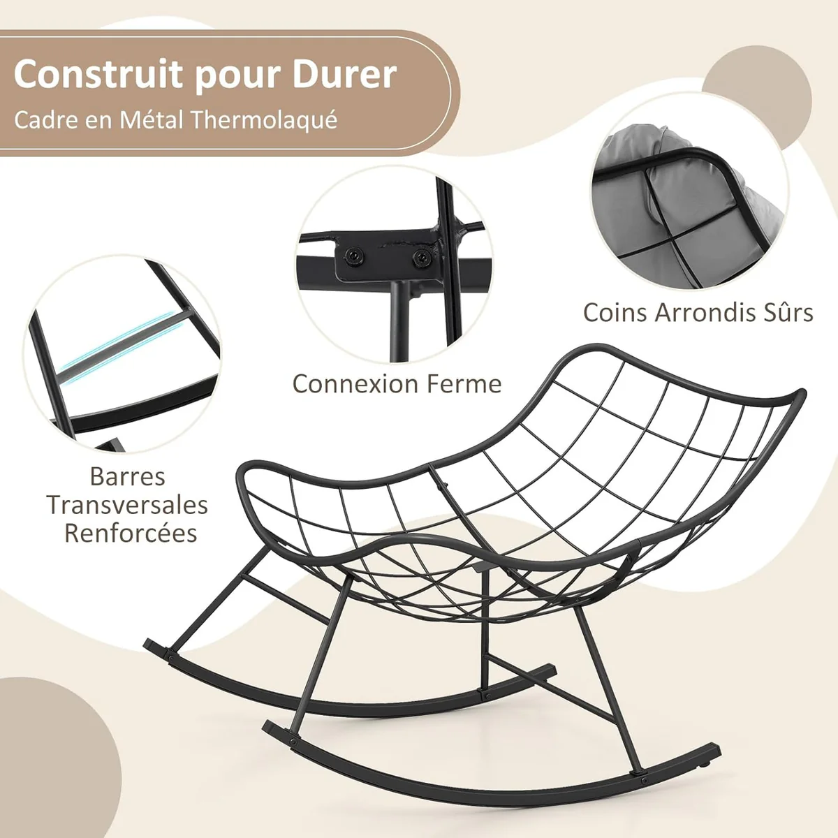 Scaun balansoar cu pernă tip nor, ultra confortabil, imagine 7